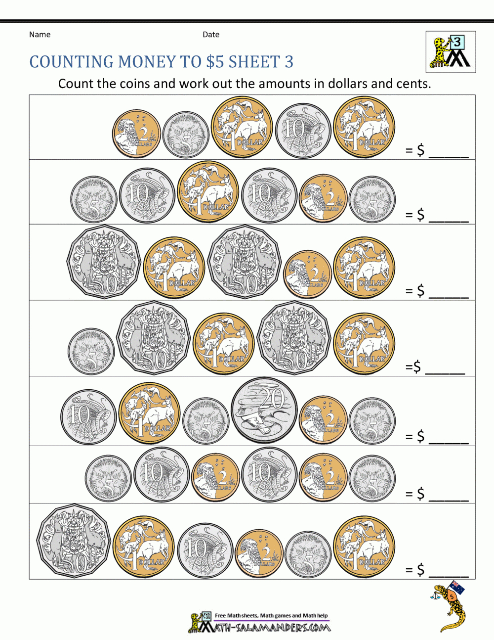 Money Worksheets Australian intended for Multiplication Worksheets Year 3 Australia