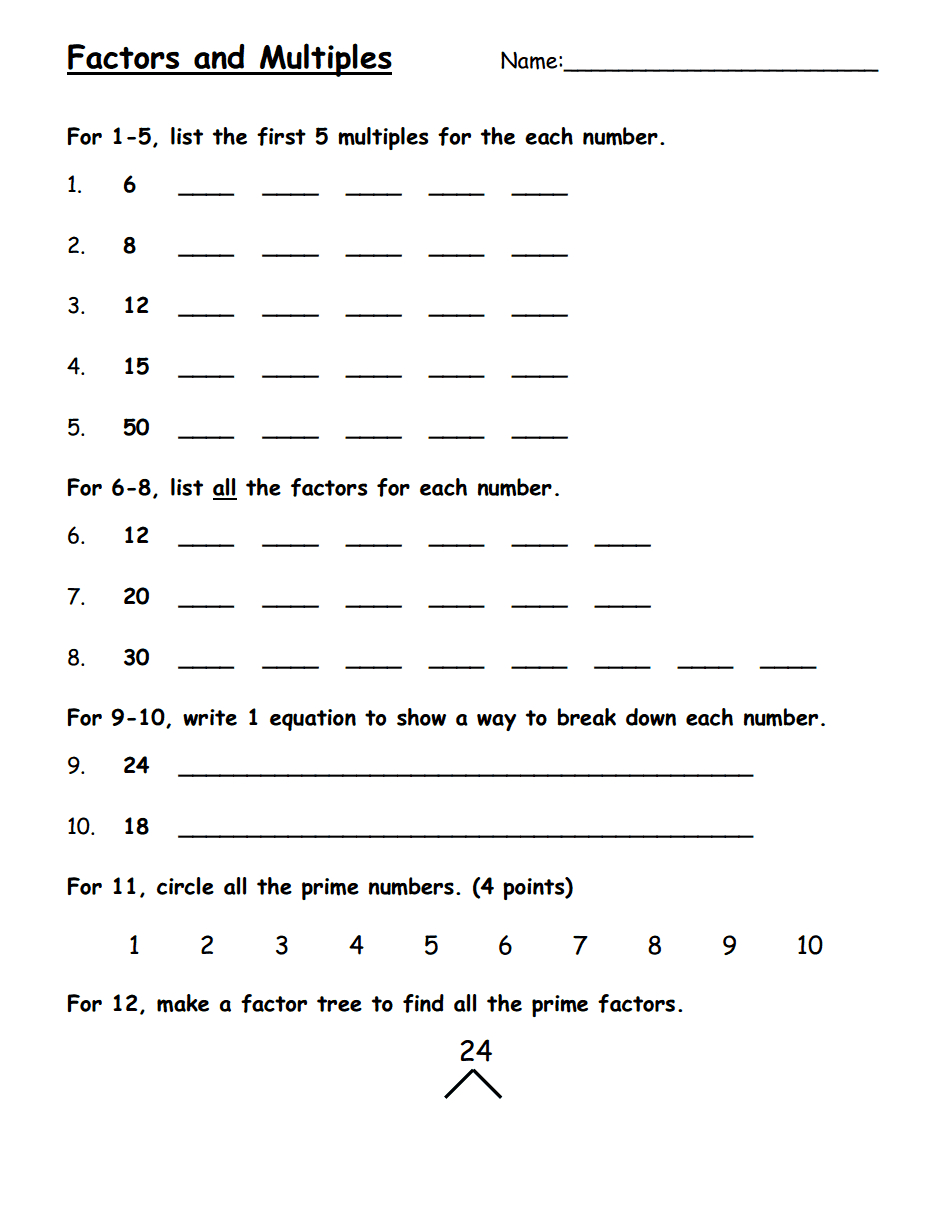 Multiples And Factors.pdf | Factors And Multiples, Math intended for Multiplication Worksheets 4Th Grade Pdf