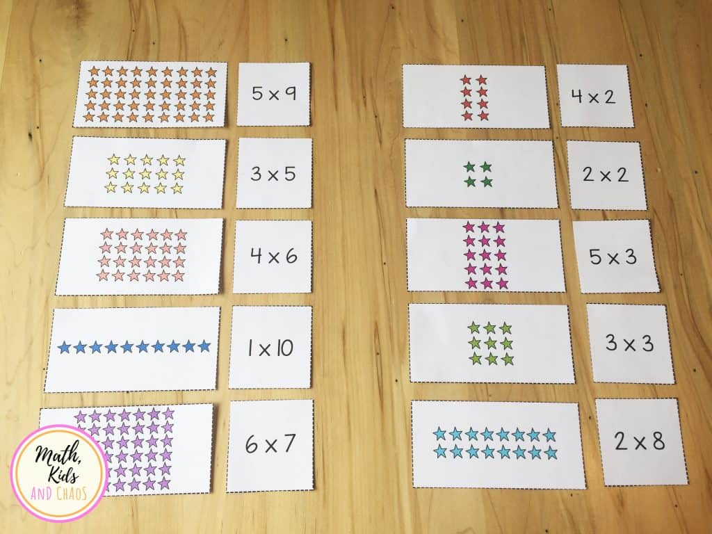 Multiplication Array Matching Activity (Freebie!) - Math with Printable Multiplication Matching Game