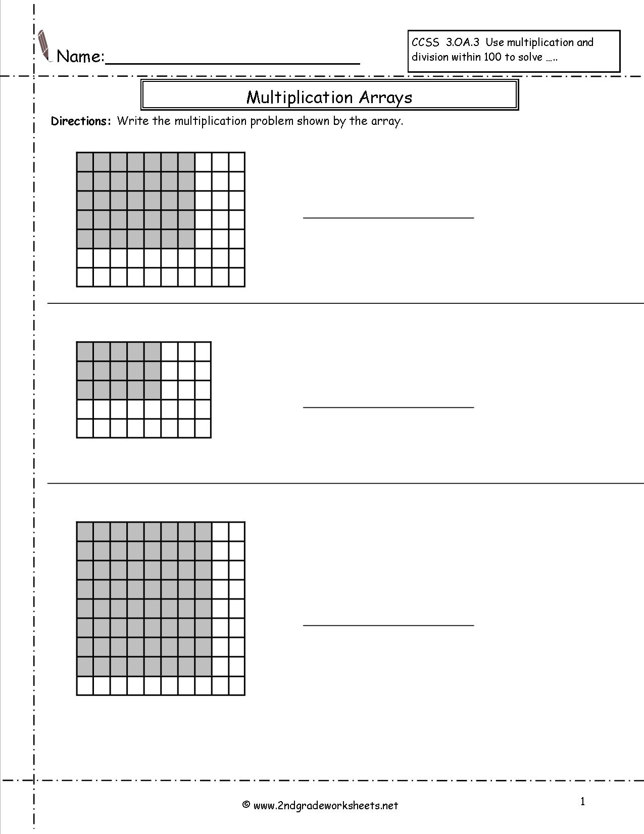 Multiplication Arrays Worksheets with Worksheets Multiplication Using Arrays