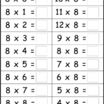 Multiplication Basic Facts – 2, 3, 4, 5, 6, 7, 8 &amp; 9 Times within Multiplication Worksheets 5 6 7