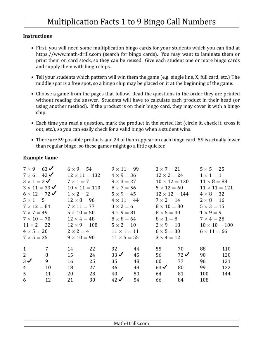 Multiplication Bingo Facts 1 To 9 Teacher Call Cards (Games with regard to Printable Multiplication Bingo Calling Cards Multiplication Bingo Facts 1 To 9 Teacher Call Cards (Games with regard to Printable Multiplication Bingo Calling Cards