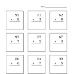 Multiplication Double Digit X Single Digit (10 Worksheets within Multiplication Worksheets Year 4 Pdf