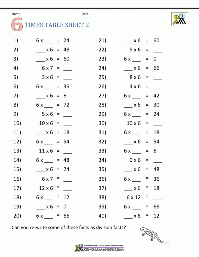 Multiplication Drill Sheets 3Rd Grade Regarding Multiplication Worksheets 7S And 8S
