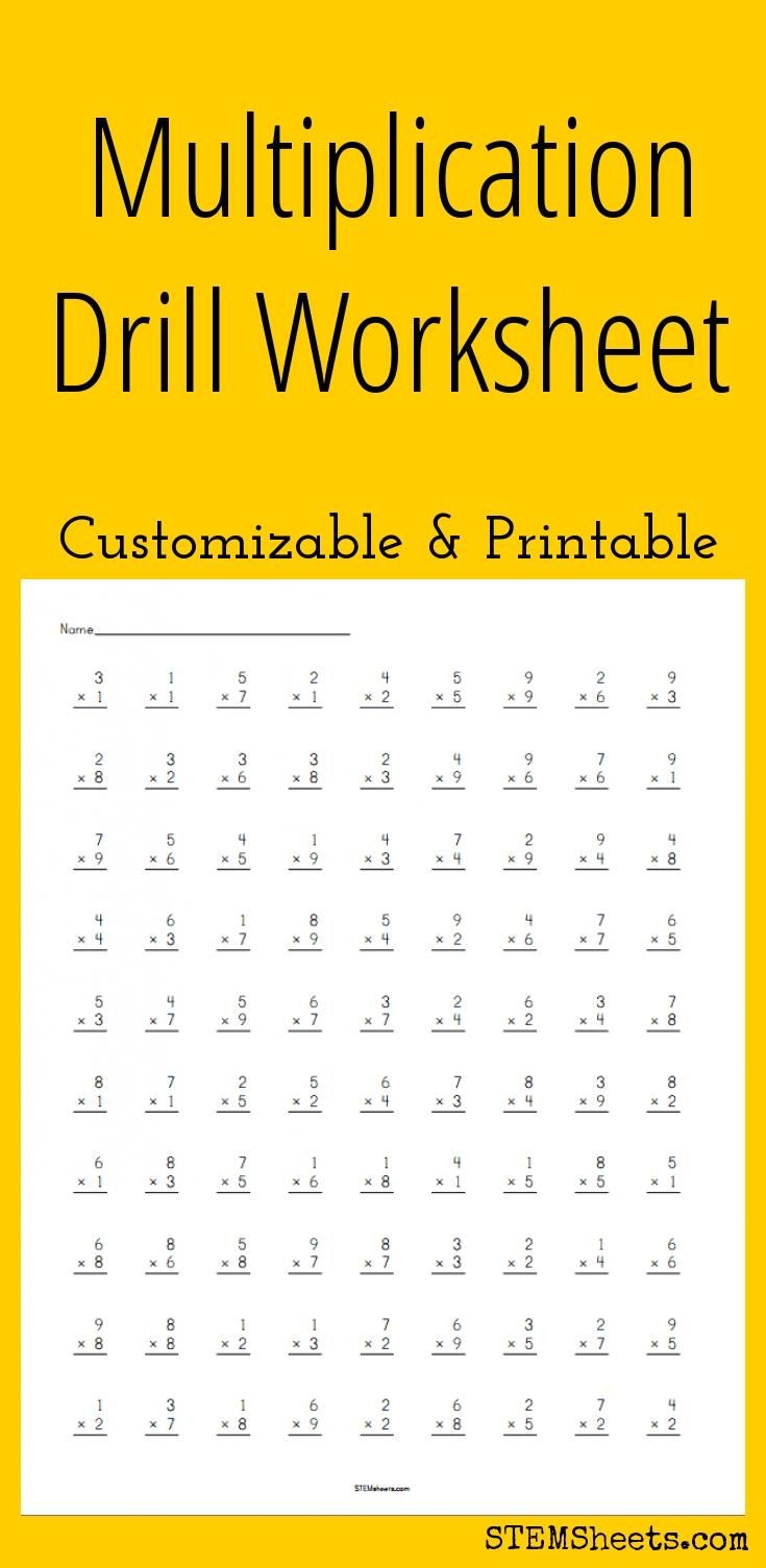 One Minute Multiplication Drill Worksheets