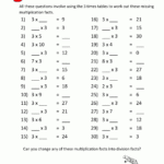 Multiplication Fact Sheets 3 Times Table 2 | Printable Math Intended For Multiplication Worksheets 3 Times Tables