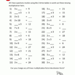 Multiplication Fact Sheets 3 Times Table 2 | Printable Math intended for Multiplication Worksheets 3 Times Tables