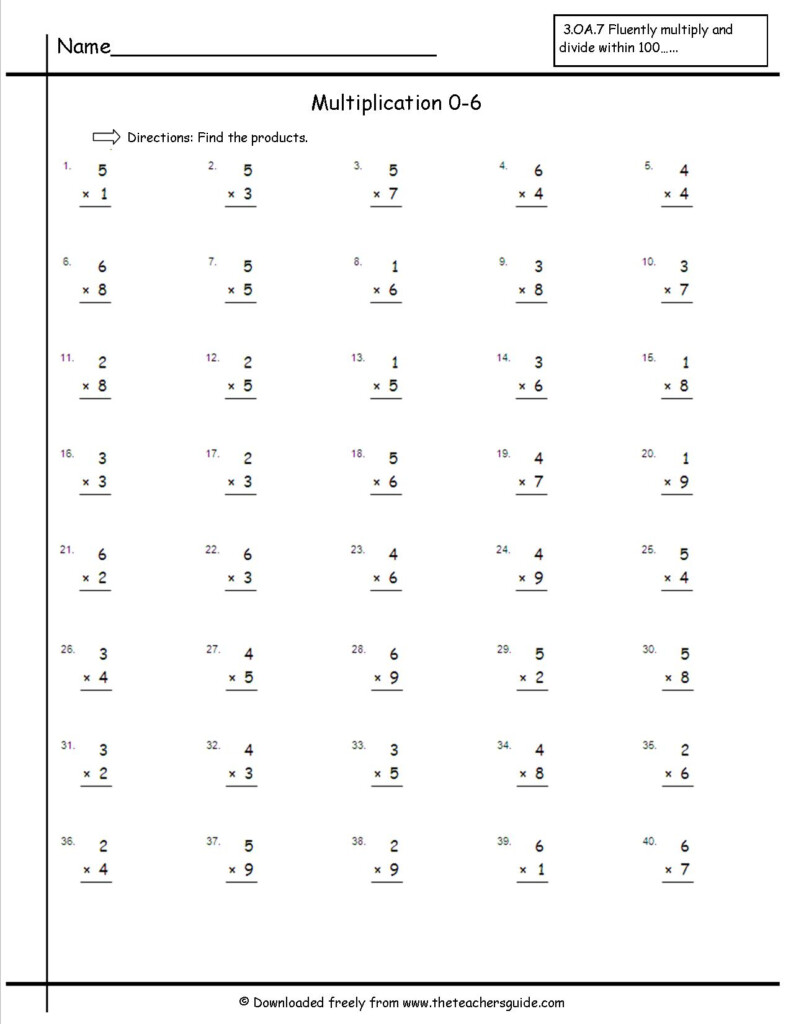 Multiplication Facts Worksheets From The Teacher's Guide In Printable Multiplication Worksheets 0 5 Multiplication Facts Worksheets From The Teacher's Guide In Printable Multiplication Worksheets 0 5