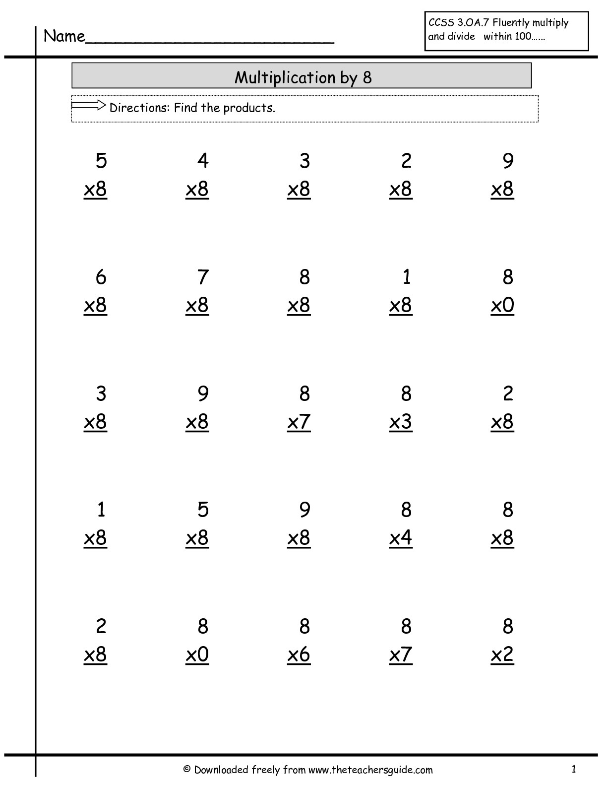 Multiplication Facts Worksheets From The Teacher's Guide inside Multiplication Worksheets Zero And Ones