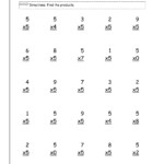 Multiplication Facts Worksheets From The Teacher's Guide regarding Multiplication Worksheets Up To 5