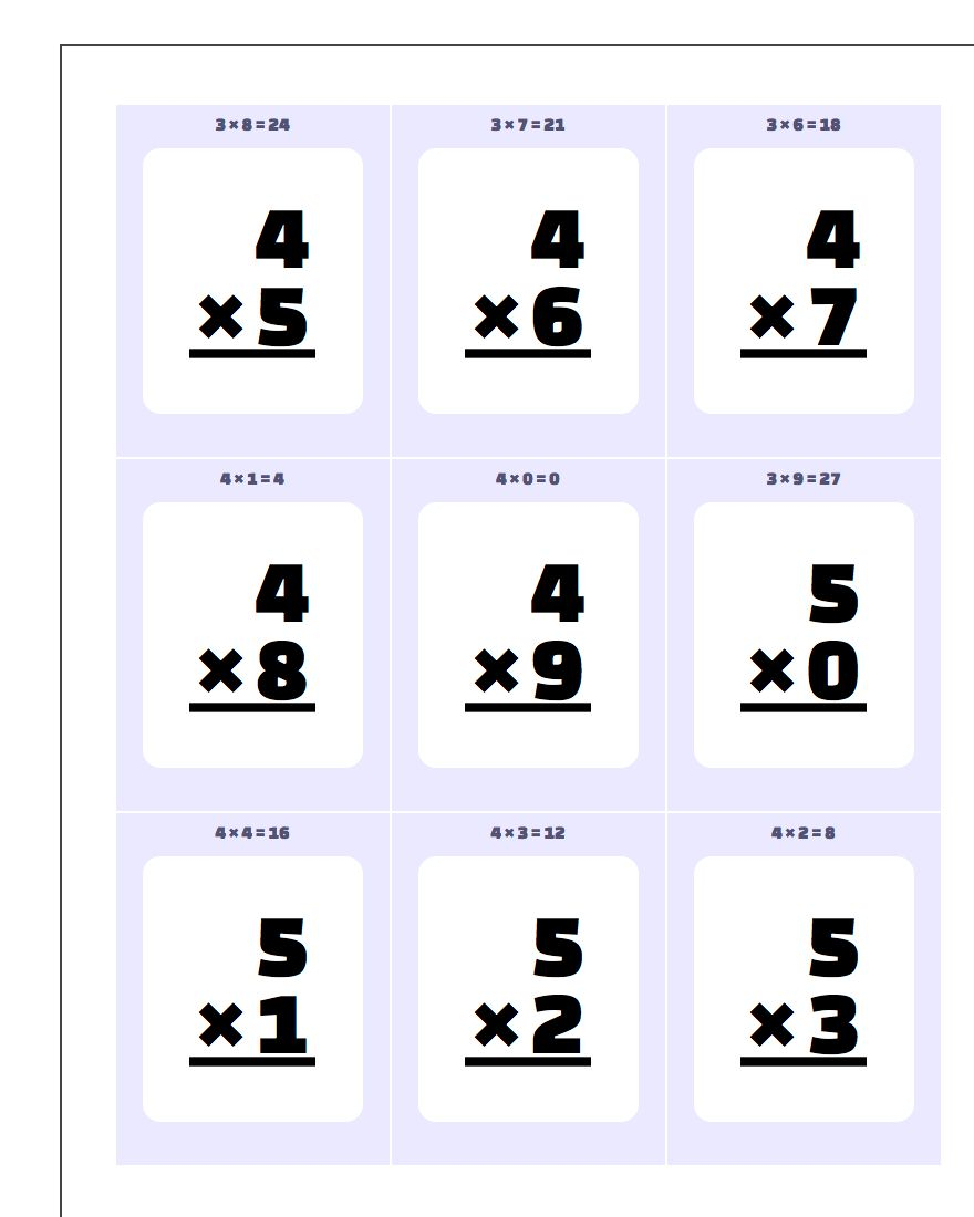 Multiplication Flash Cards pertaining to Printable Multiplication Flash Cards 7