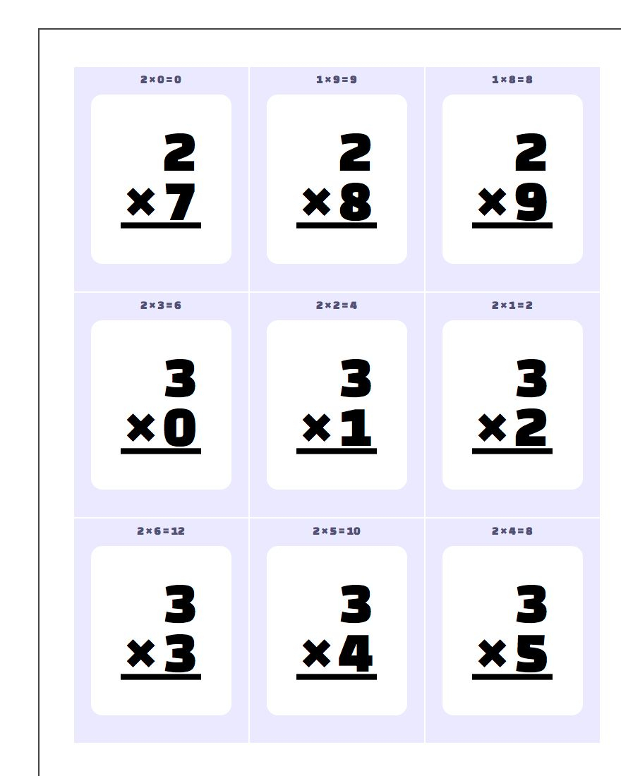 Multiplication Flash Cards throughout Printable 3's Multiplication Flash Cards