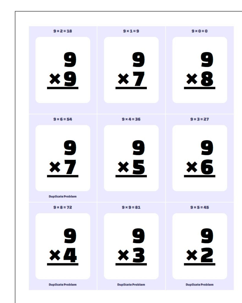 Multiplication Flash Cards With Regard To Printable Multiplication Facts Cards
