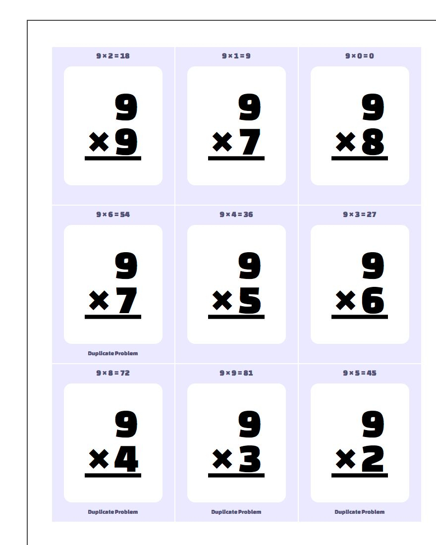 Multiplication Flash Cards with regard to Printable Multiplication Facts Cards