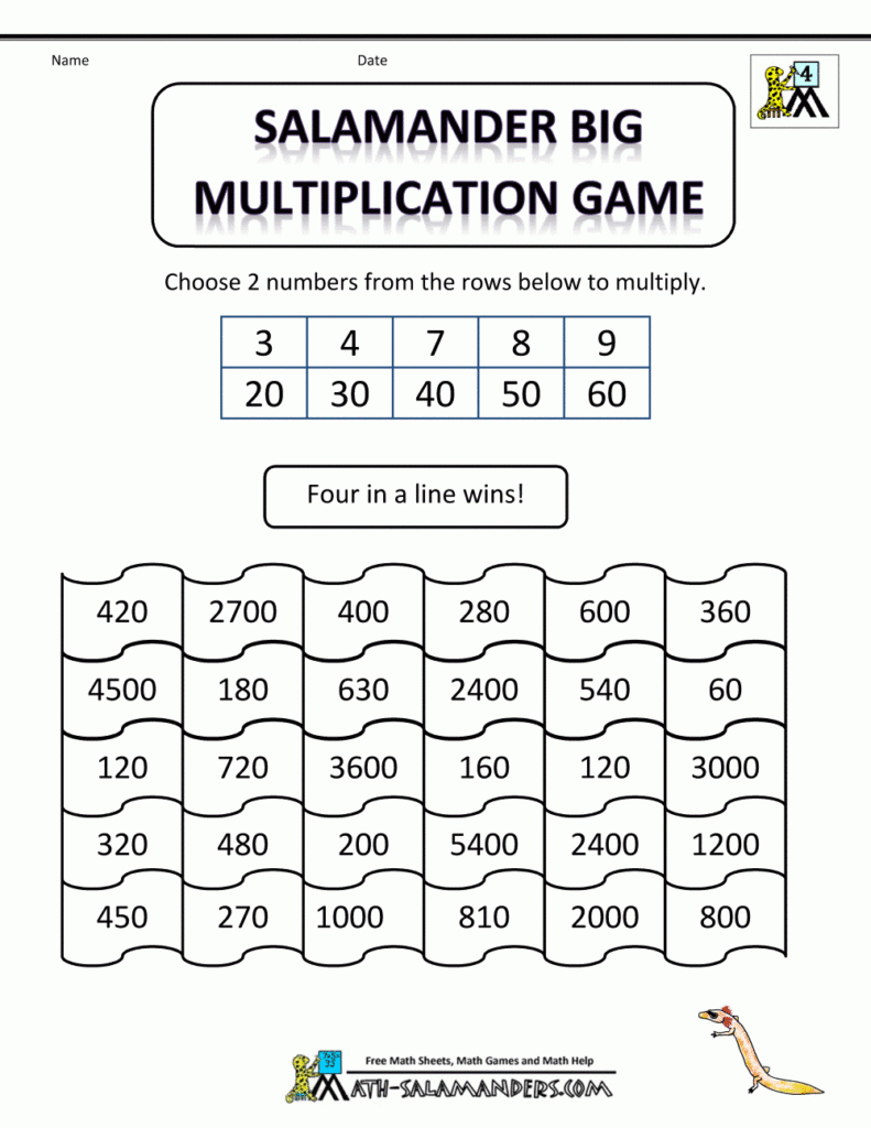 Multiplication Math Games Inside Printable Multiplication Math Games 4Th Grade Multiplication Math Games Inside Printable Multiplication Math Games 4Th Grade