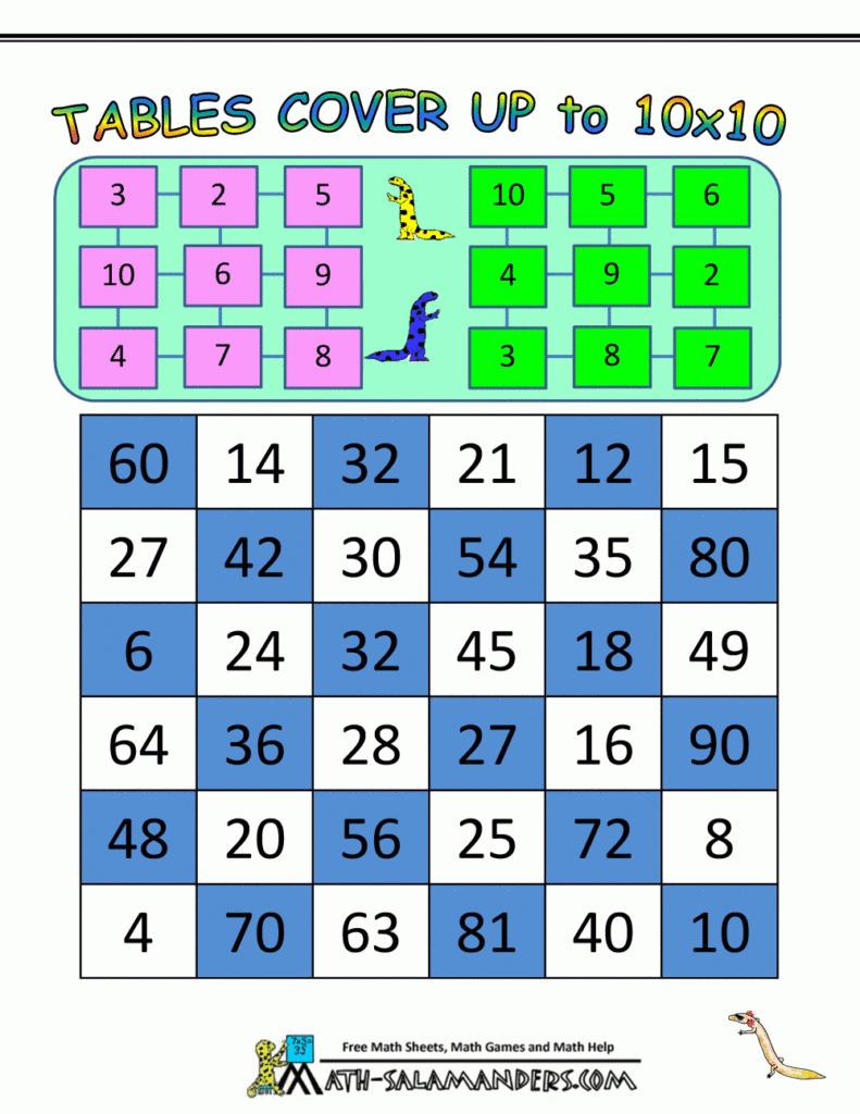 Multiplication Math Games inside Printable Multiplication Math Games