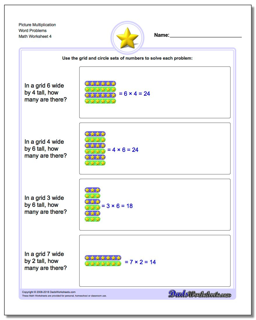 Multiplication Picture Word Problems throughout Printable Multiplication Word Problems