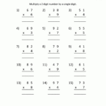 Multiplication Practice Worksheets 2 Digits1 Digit 4 in Free Printable Multiplication Practice Sheets