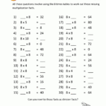 Multiplication Printable Worksheets 8 Times Table 2 intended for 8's Multiplication Worksheets