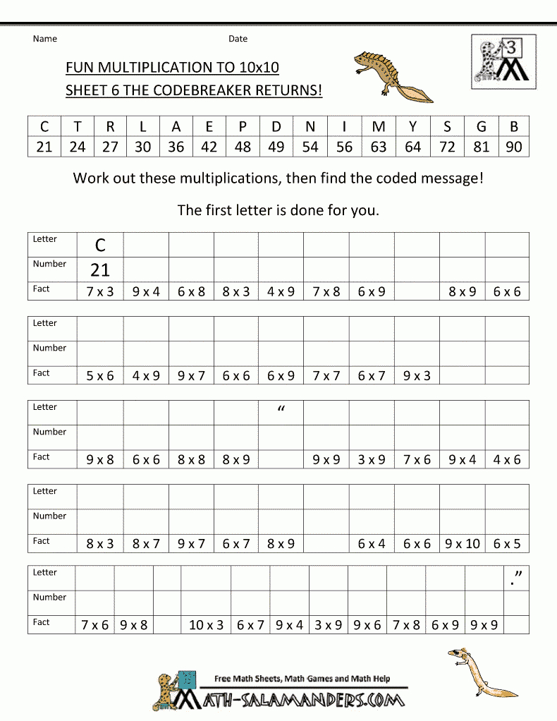 Multiplication Worksheets Year 6 Printable