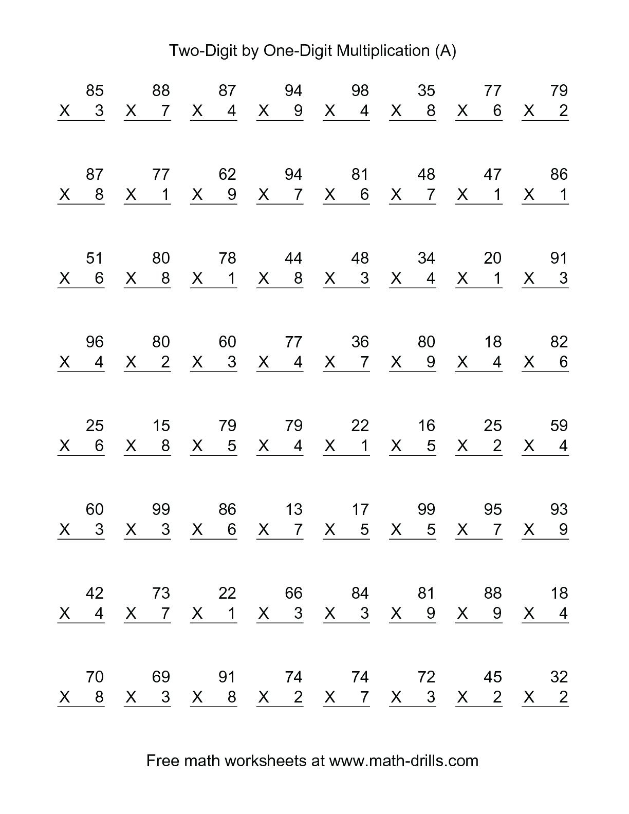 Multiplication Problems 4Th Grade To Print. Multiplication intended for Multiplication Worksheets 9X
