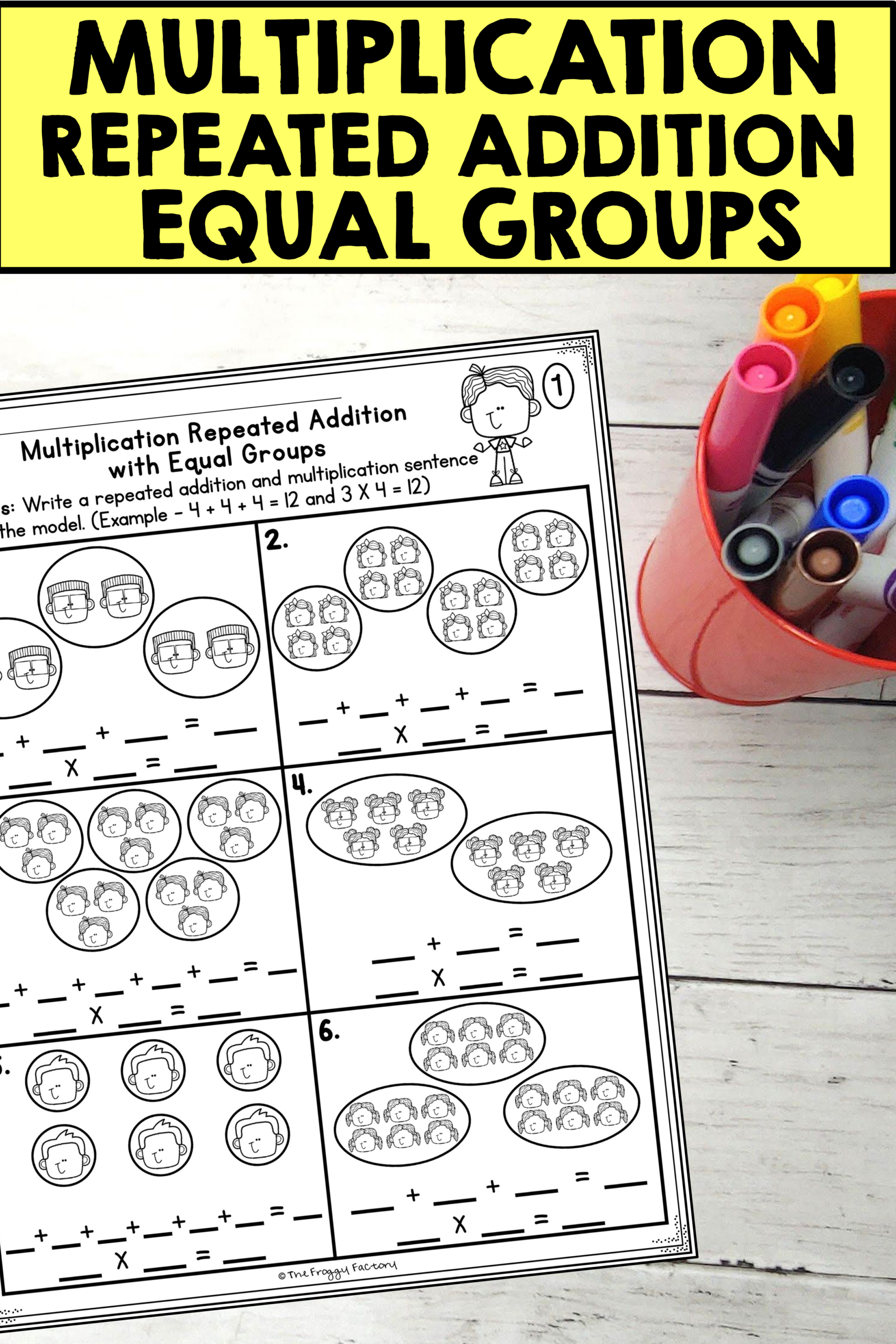 Multiplication Repeated Addition Equal Groups Worksheets in Multiplication Worksheets Equal Groups