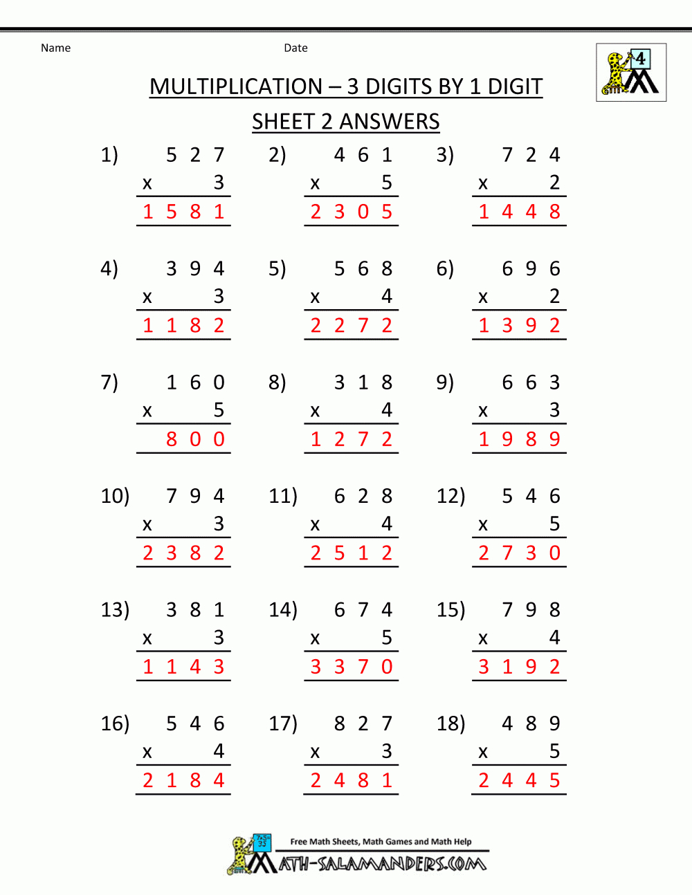 Multiplication Sheet 4Th Grade | 4Th Grade Math Worksheets in Printable Multiplication Sheets 4Th Grade