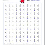 Multiplication Timed Test 50 Problems Multiplication Regarding Printable Multiplication Worksheets 50 Problems