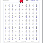 Multiplication Timed Test 50 Problems Multiplication regarding Printable Multiplication Worksheets 50 Problems