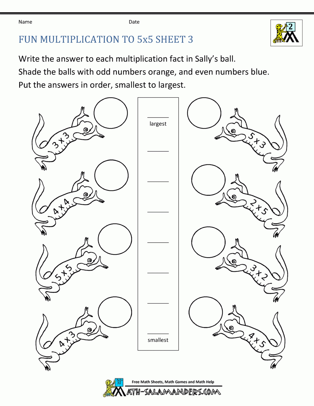 Multiplication To 5X5 Worksheets For 2Nd Grade for Worksheets On Multiplication