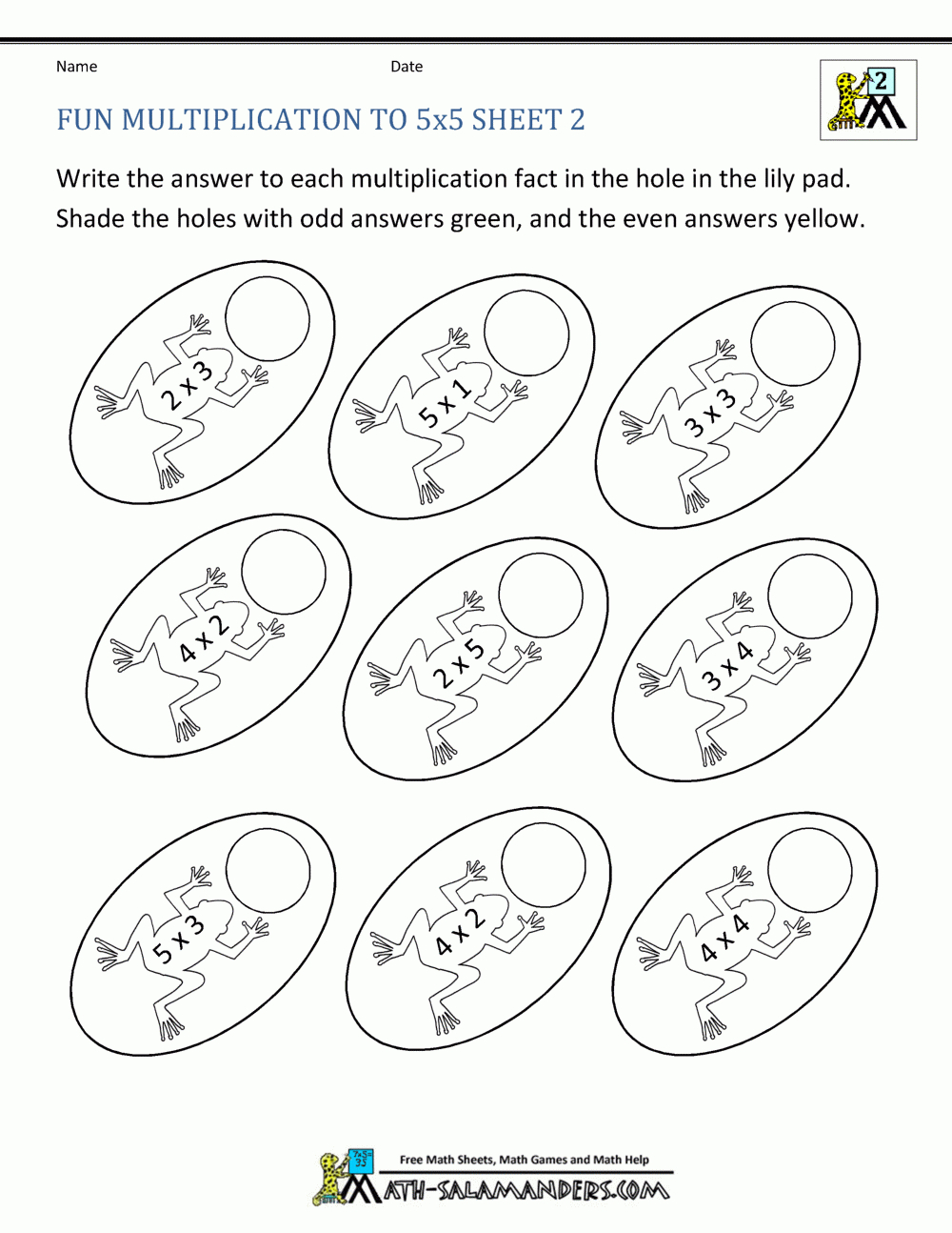 Multiplication To 5X5 Worksheets For 2Nd Grade with regard to Multiplication Worksheets Easy
