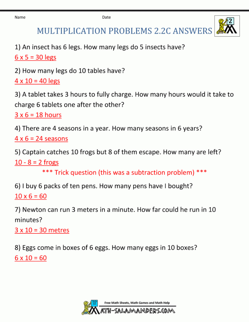 Multiplication Word Problem Area 2Nd Grade With Regard To Multiplication Worksheets 60 Problems Multiplication Word Problem Area 2Nd Grade With Regard To Multiplication Worksheets 60 Problems