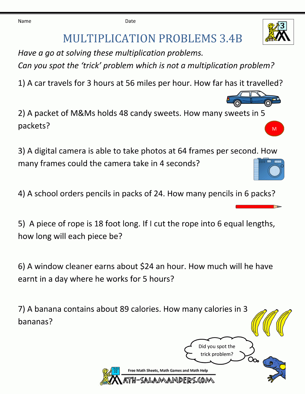 Class 3 Multiplication Worksheets