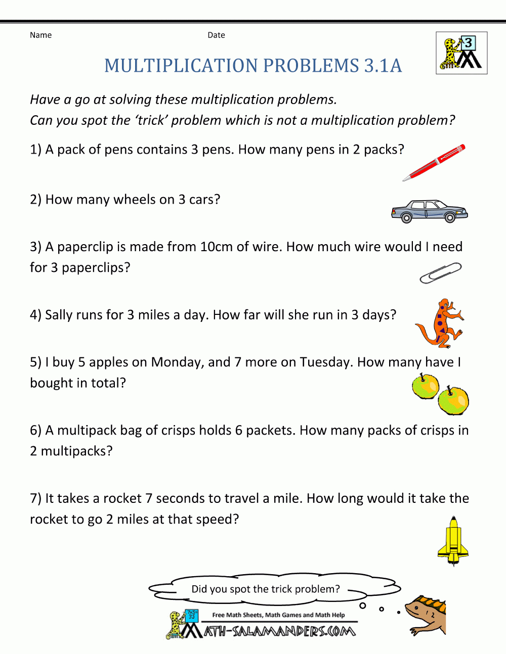 Multiplication Word Problem Worksheets 3Rd Grade with Printable Multiplication Problems For 3Rd Grade