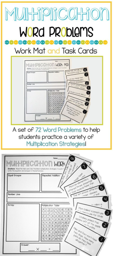 Multiplication Word Problems 3Rd Grade Work Mat & Task Cards Within Printable Multiplication Strategy Mat Multiplication Word Problems 3Rd Grade Work Mat & Task Cards Within Printable Multiplication Strategy Mat
