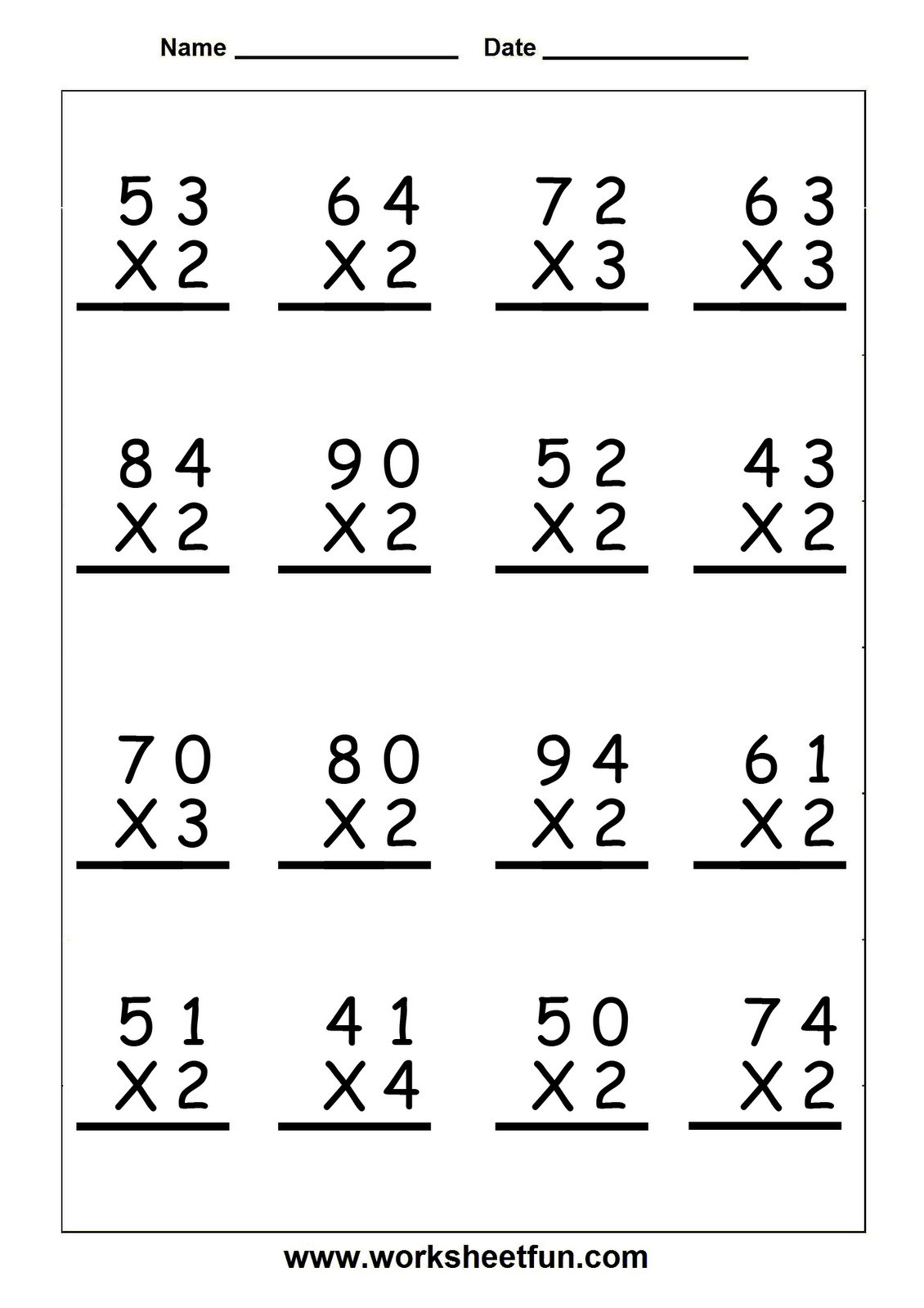 Printable Multiplication Problems For 5Th Grade PrintableMultiplication
