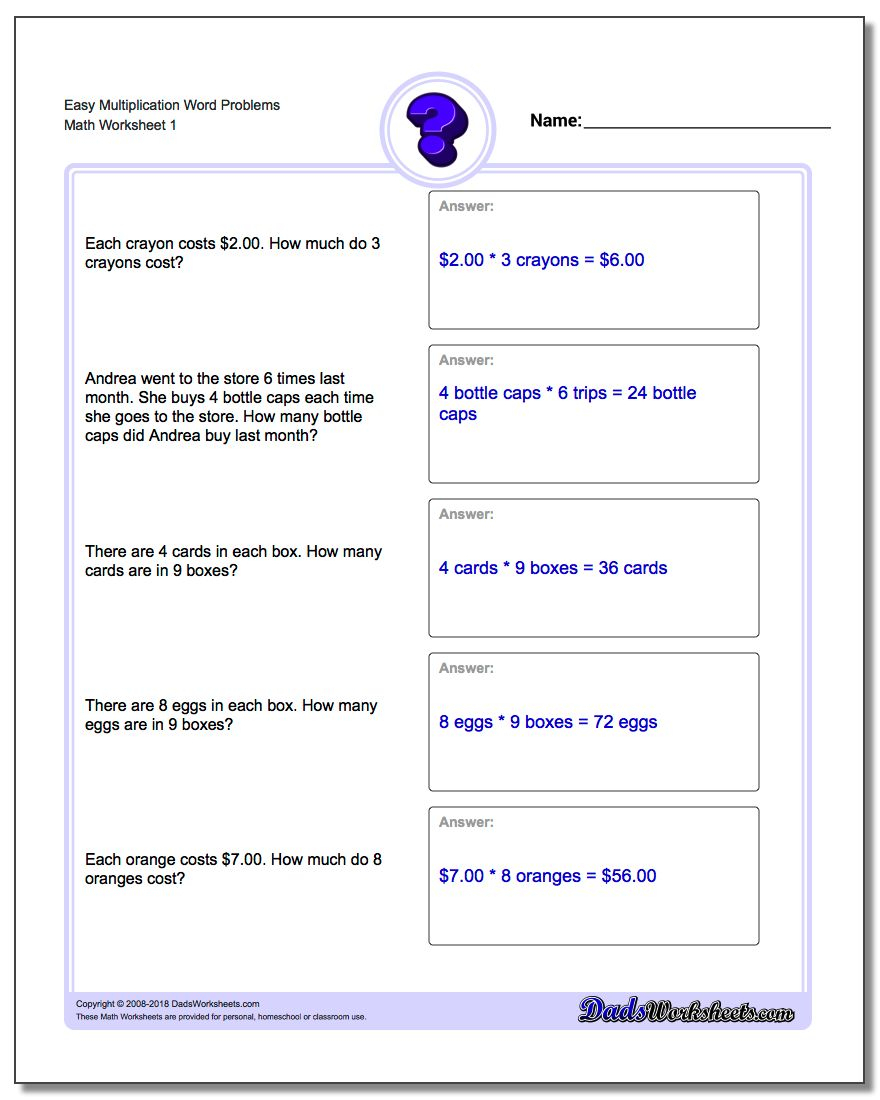 Multiplication Word Problems inside Multiplication Worksheets Year 6