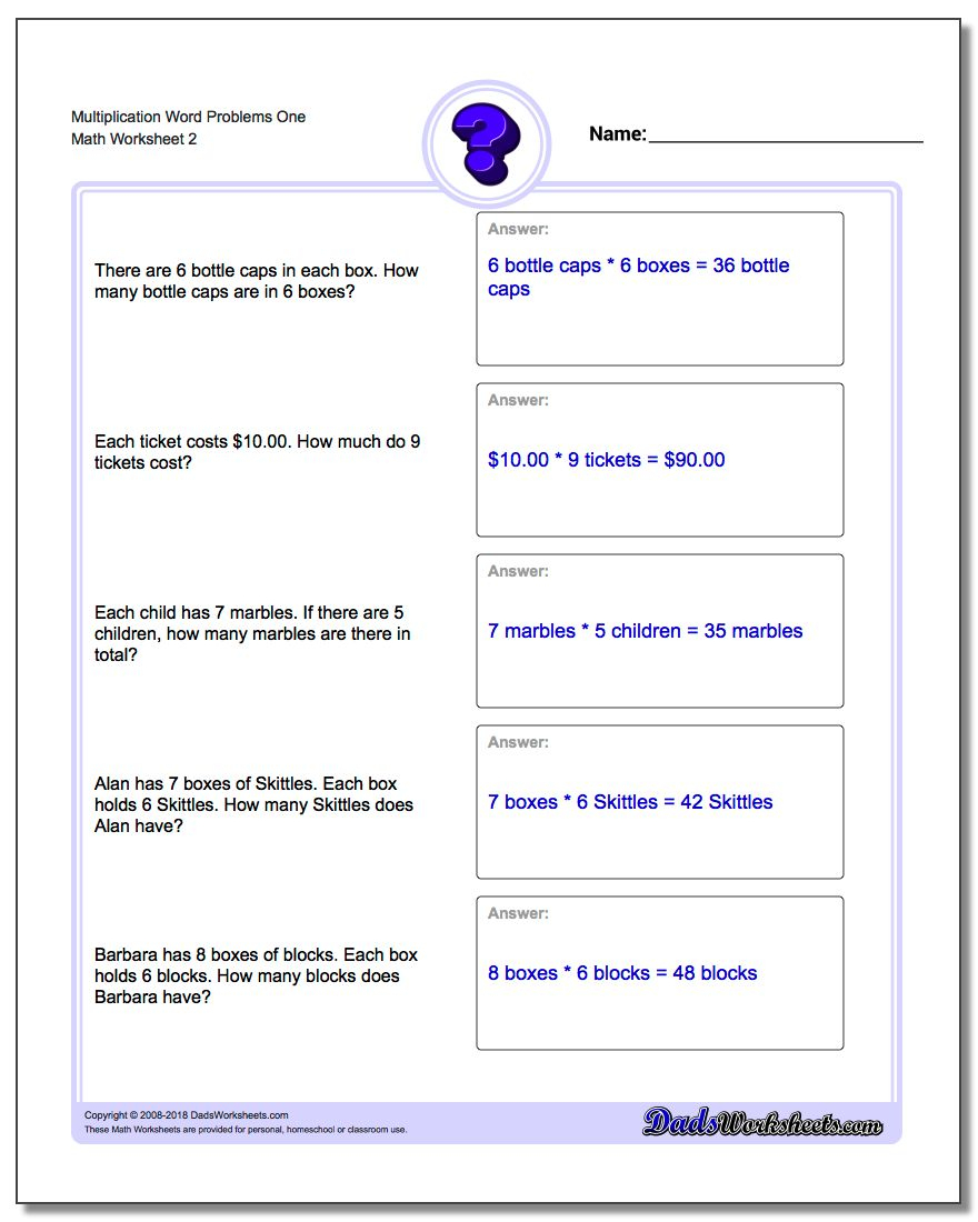 Multiplication Word Problems intended for Multiplication Worksheets 5Th Grade Pdf