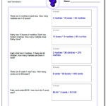 Multiplication Word Problems pertaining to Printable Multiplication Sheets 4's