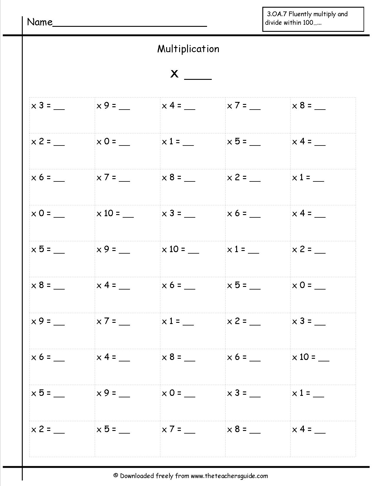 Multiplication Worksheet 0 6 | Printable Worksheets And with Printable Multiplication Quiz 0-10