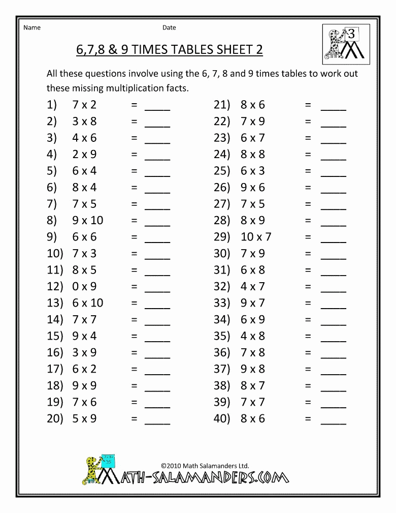 Multiplication Worksheets 6 Times Tables Multiplication inside Multiplication Worksheets 7 Times Tables