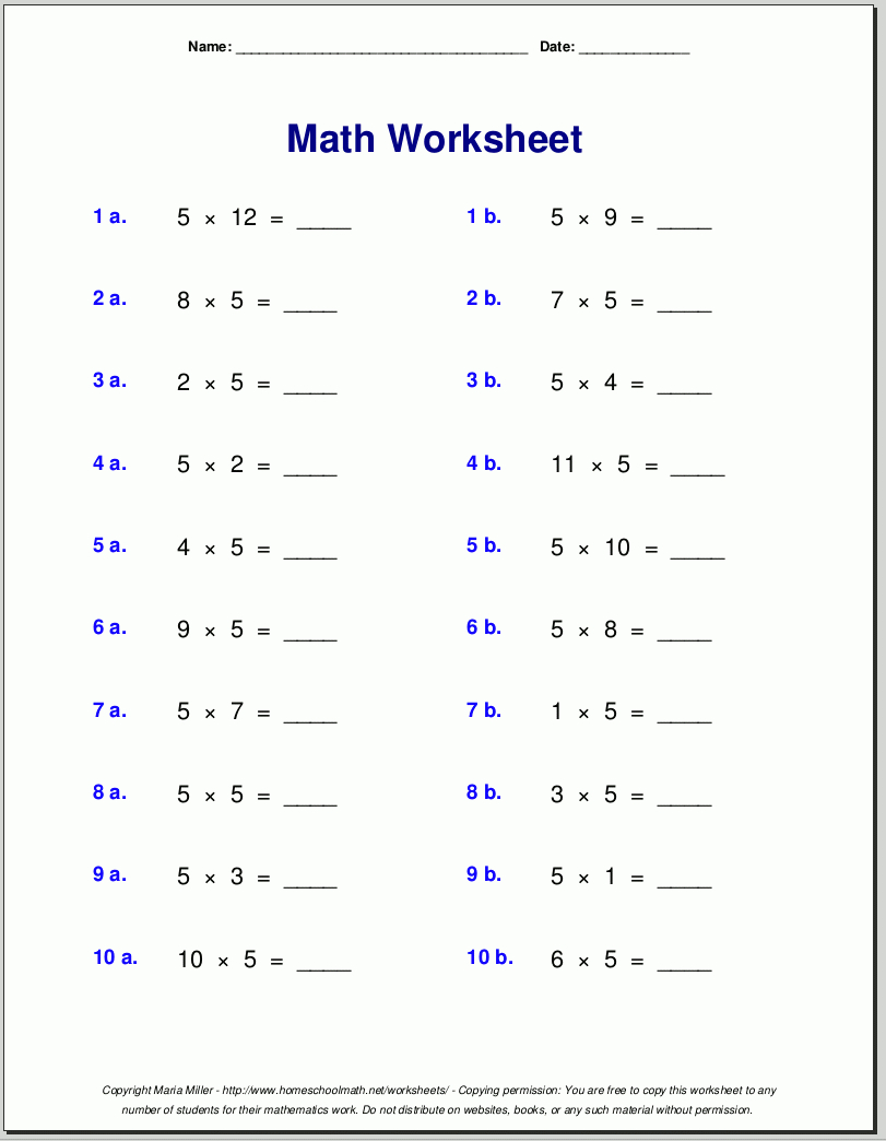 Multiplication Worksheets For Grade 3 | Free Math Worksheets inside Worksheets Multiplication 3Rd Grade