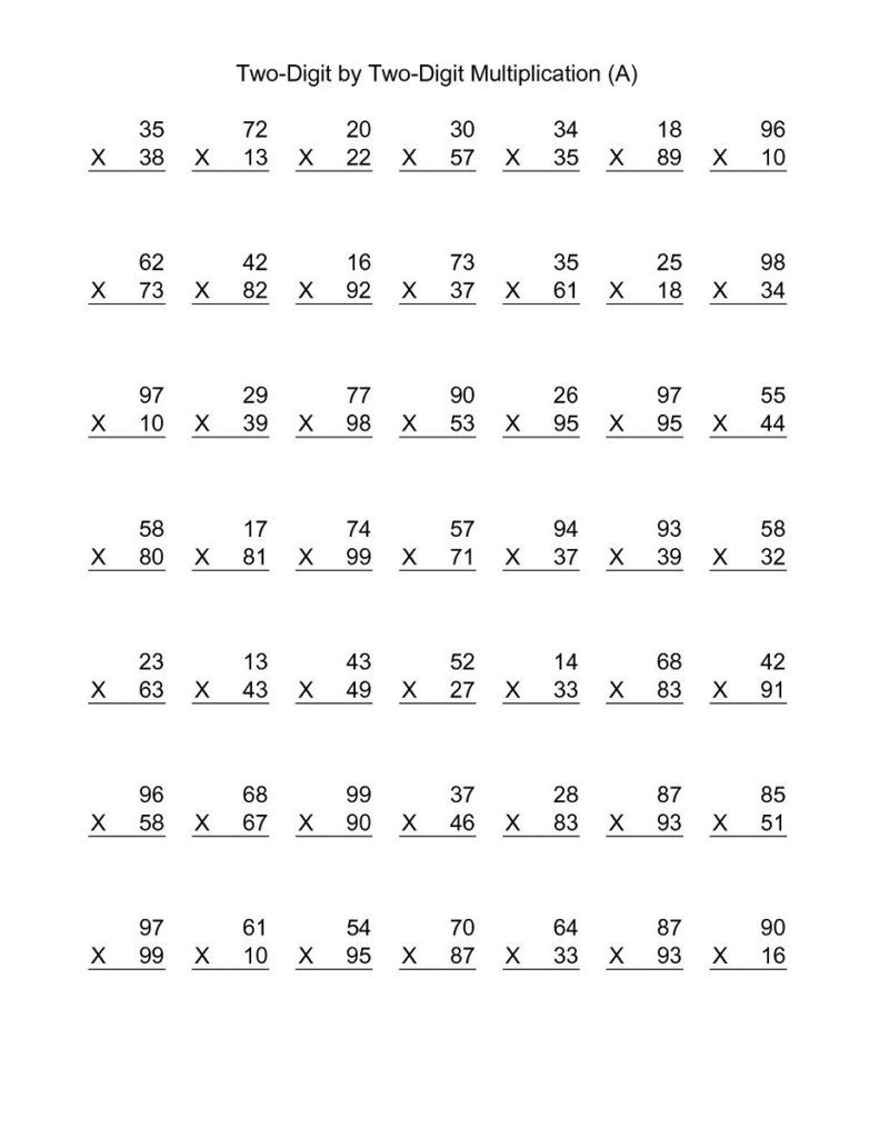 Multiplication Worksheets | Math Multiplication Worksheets with Multiplication Worksheets Double Digit