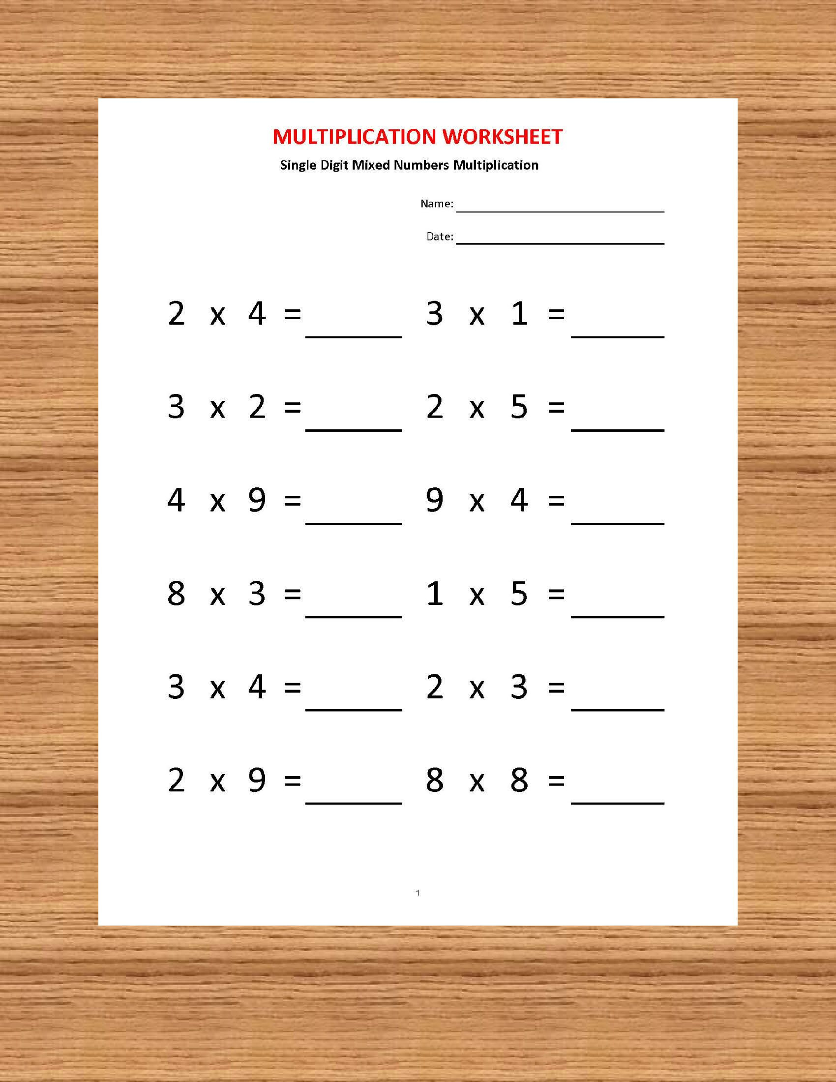Multiplication Worksheets, Printable Worksheets in Multiplication Worksheets Year 4 Pdf