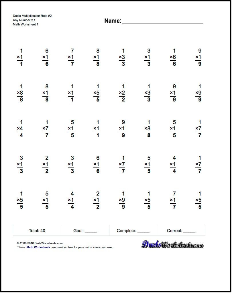 Multiplication Worksheets The Worksheets Here Include inside 1&amp;#039;s Multiplication Worksheets