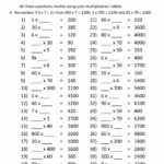 Multiply And Divide10 100 And 1000 Worksheets Throughout Multiplication Worksheets Multiples Of 10