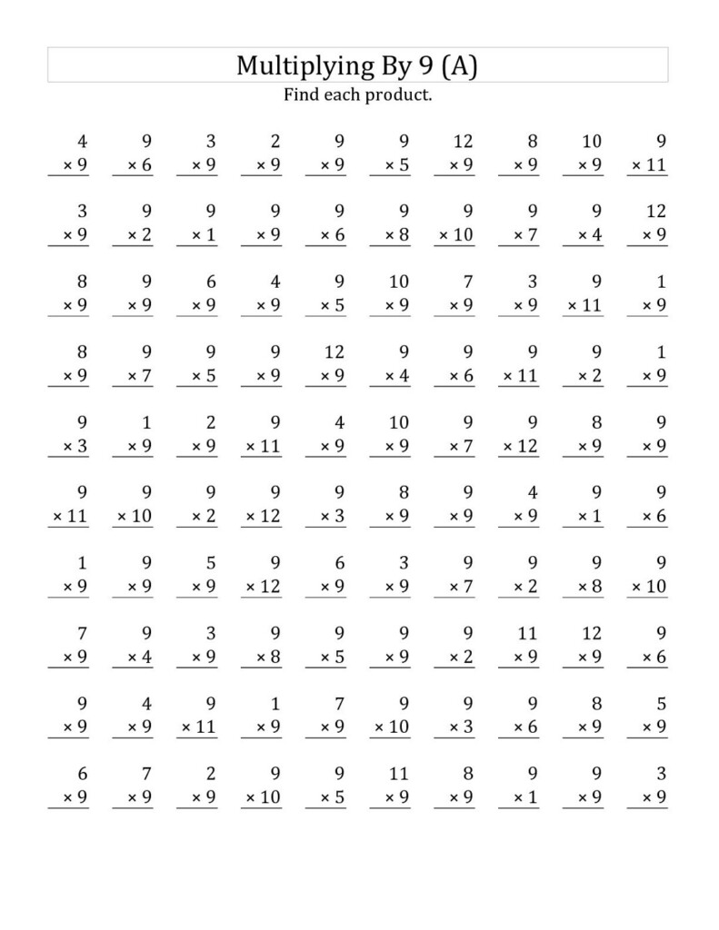 Multiply9 Worksheets | Printable Shelter throughout Free Printable 9 Multiplication Worksheets