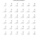 Multiplying (1 To 10)(7, 8 And 9) (36 Questions Per Page In Multiplication Worksheets 7 8 9