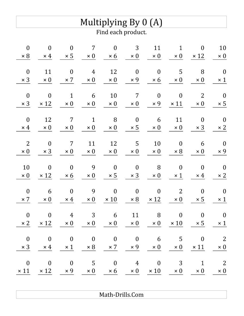  Printable Multiplication Worksheets 0 4 Printable Multiplication Flash Cards