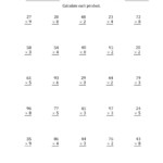 Multiplying 2-Digit1-Digit Numbers (A) intended for Printable 2 Digit Multiplication